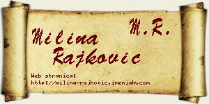 Milina Rajković vizit kartica